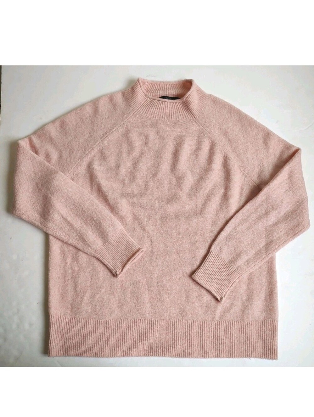 J Crew Roll Mock Neck Sweater Pullover Knit Pink Merino Wool Alpaca S Super Soft - Picture 2 of 16